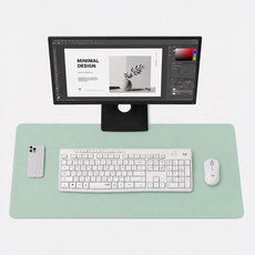 퍼스툴 데스크 매트 가죽 마우스 데스크매트 책상 패드 테이블 논슬립 와이드 대형 장패드 80 x 40cm, 그린 80x40cm