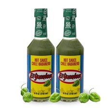 El Yucateco 멕시코 소스 엘 유카테코 그린 핫 진한 맛과 칠레 하바네로 정통 살사 타코와 마리네이드에 완벽한 슈퍼 매운 조미료 2팩 8액량온스