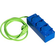 3插攜帶型轉換插座, 2m, 藍色, 1個