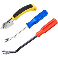CLcsfwk 3Pcs 스테이플 리무버 인체공학적 손잡이가 있는 헤비 듀티 실내용 풀러 도구 택 네일 및 모든 종류의 스테이플을 제거하는 카펫