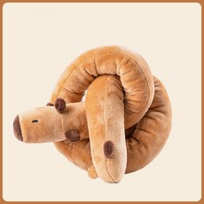 長條造型狗狗玩具，柔軟絨毛材質，內置發聲器，耐磨耐咬，多變造型, 卡皮巴拉, 1個