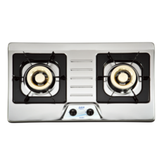 雙口檯面式瓦斯爐，不鏽鋼材質，火力可調，簡約設計，適用多種鍋具, 液化石油氣 (LPG), TG-8001,不含安裝