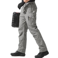 FREE SOLDIER 남성용 카고 팬츠 경량 작업 바지 남성용 방수 전술 바지 하이킹 아웃도어 스톤 42W/30L