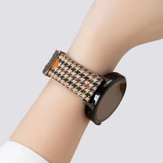 갤럭시워치6 캔버스 스트랩 호환 시계줄 가죽밴드20mm 갤럭시워치스트랩 스마트워치밴드 워치밴드 갤럭시액, 체크무늬 브라운