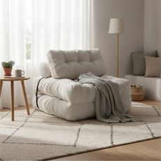 편안한 접이식 소파 침대 1인용 다기능 모듈쇼파, 화이트