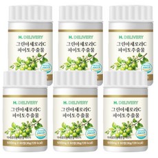 그린 아세로라 천연 비타민C 농축 분말 100% 파이토 추출물 에이치딜리버리, 6개, 60정