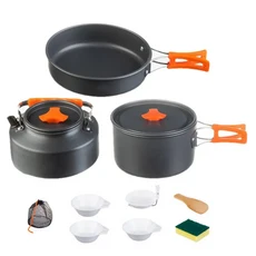 캠핑 조리기구 키트 야외 요리 알루미늄 장비 여행 식기 주방 하이킹 피크닉 바베큐