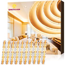 에미티어 COB LED 스트립 라이트 웜 화이트 2700K 테이프 프리미엄 고밀도 DC 24V 305+루멘피트 1200LED스풀 Ra 90+ 8.2피트 3W피트 UL 상장 5년, 3000K, 32.8FT