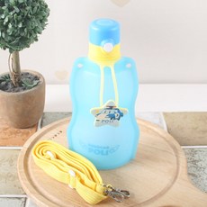 50% 특별 판매중 로보카 폴리 실리콘 워터백 280ml 물병, 블루, 1개