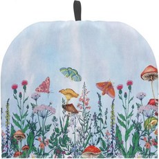 초원 버섯 티 코지 티포트 커버 면 워머 단열 맞춤 프린트 주방 가정용 장식 보온용 1개 세트