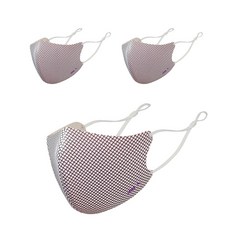 JAMAGOLF 格紋印花立體口罩 3入, 格子粉紅色