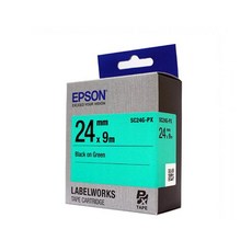 테이프카트리지 SC24G(24mm 엡손 Black) Green, 1개, 상세페이지 참조