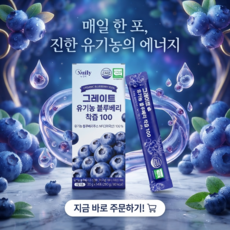 뉴일리 그레이트 유기농 블루베리 착즙 100, 14개, 20g