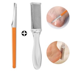 루벨르 스테인리스 발각질 발뒤꿈치 각질제거 발바닥 각질제거기, 1, 2