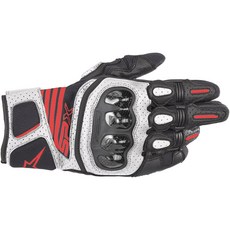 長野總代理 Alpinestars SP X AIR CARBON V2 競賽級皮手套，碳纖維防護，掌內滑塊設計，透氣舒適, 黑白紅, 1個