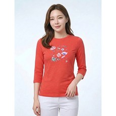 올포유 여성 원포인트 7부 티셔츠 ALTRM3121-304 G