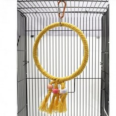 앵무새용 횟대 놀이터 그네 장난감 세트, 1개, 옐로우