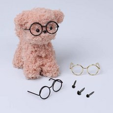 인형눈 인형 미니 장식 안경 눈 코 악세서리 diy 부자재 세트, 블랙세트