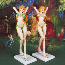 수영복 나미 서있는 자세 장식품 원피스 비키니 미소녀 피규어 애니메이션 굿즈, 2개