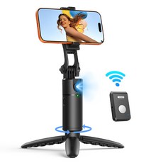 NICESUN AI 360도 오토 트래킹 스탠드 블루투스 파노라마 휴대폰 삼각대 셀카봉 Z19, 블랙, 1개