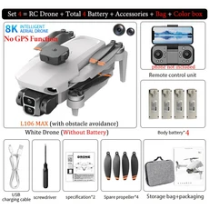 RC헬기 비행기 전투기 드론 무선 조정 카 자동차 오프로드 드리프트 포크레인 L106 MAX GPS 드론 25fps HD, 01 China Mainland, 11 Set4