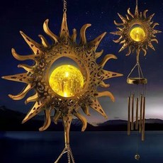 太陽能風鈴燈 戶外庭院裝飾 LED 夜光 復古田園風, 太陽能戶外庭院燈花園陽臺裝飾防水復古風鈴