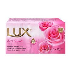 【LUX 麗仕】潤膚香皂六入組-水嫩柔膚/粉色(80g*6入組)【兔雜tuzha】, 1個, 480g