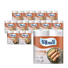 미래생활 키친타월 150매 2롤 x 12팩, 12박스