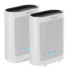 Azeus FS32 True HEPA 공기 청정기 넓은 방용 화이트 높은 CADR 400m³/h 연기 먼지 반려동물 비듬 제거 품질 센서가 있는 자동 모드 17972, 2