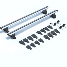 車頂橫桿 鋁合金 通用行李架橫桿 承重300KG, 1個, 銀色（一組二入）