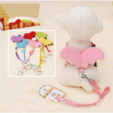 멍멍집사 천사날개 하네스 가슴줄 강아지 고양이, 레드, 1개