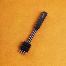 라운드 홀 로우 펀치 DIY 가죽 가방 신발 핸드 스티칭 보조 펀칭 도구, 5mm 4 teeth