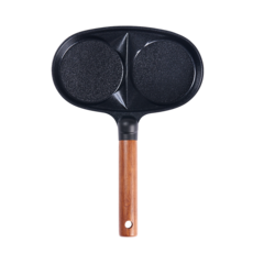 트루쿡 북미산 월넛 블랙 IH 인덕션 에그팬 2구 계란 후라이팬, 1개, 31 x 25cm, 24cm