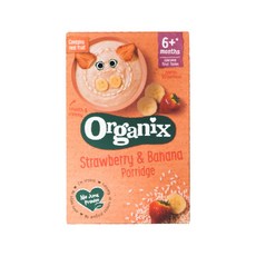 [영국 1등 유아식] 오가닉스 포리지 딸기바나나맛 (박스 당 10회분) 쌀가루 오트밀 유기농 아기 이유식 유아식 초기 중기 후기 쌀미음 죽 1박스, 1세트, 120g, 딸기바나나포리지