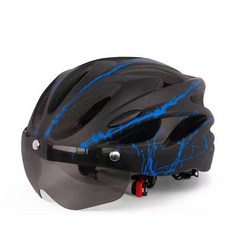 自行車頭盔 附 visor 透氣安全帽, 騎友款 - 黑藍, 1個