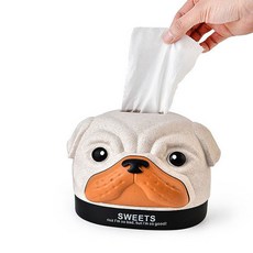 에코럭키 큐티 강아지 휴지케이스/간편휴지케이스/휴지곽/휴지/인테리어, 핑크, 1개