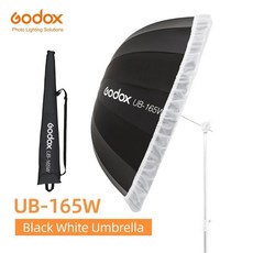 Godox UB-165W 65in 165cm 포물선 검정 흰색 반사 우산 스튜디오 라이트 디퓨저 커버 천 포함, 폴란드