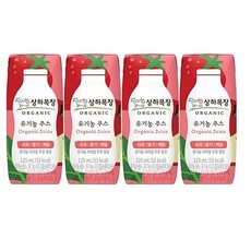 상하목장 유기농주스 상하목장 유기농주스 사과딸기케일 125ml (4팩), 4개