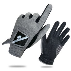 지에이치클럽 남성용 스마트터치 겨울 골프장갑 양손세트, 그레이