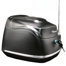 탑박스 클래식 슈퍼커브 화이트 레트로 바이크 스쿠터 오토바이 리어백, 1개, 흰색과 빨간색 철제 바닥판 포함(38L)