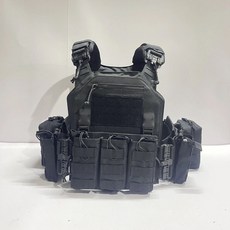 6094迷彩快拆戰術背心 戶外軍迷多功能野戰防護裝備, 1個, 黑色 A款實物看鏈接視頻,鏈接有實物視頻展示, 黑色 A款