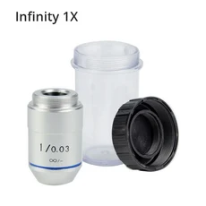 195 무색 대물 렌즈 생물 현미경 용 저배율 1X 2X 범용 광학 대물 렌즈 액세서리, 2)Infinity 2X
