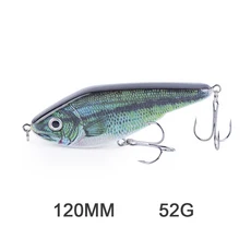 Hanlin Glide Jerkbait 75/90/120/150/mm 파이크 하드 저크 미끼 크랭크베이트 Muskie 미끼 낚시 미끼 워블러 베이스 태클 쭈꾸미 갑오징어 애기, JKB120-01, 1개