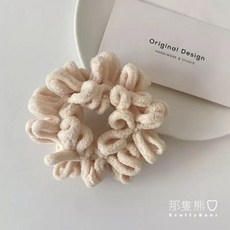 Scotty Bear 毛絨髮圈, 1個, 米白
