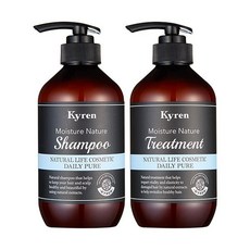 키렌 데일리퓨어샴푸+트리트먼트 500ml 무향/임산부/온가족, 1개