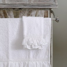 메종드파리 캉캉러플 핸드타월 페이스타월 화이트 레이스 포인트 면 100% 타올 수건 (택1), 페이스타월 (40x80), 1개