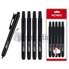 모리스 저스트클릭 노크식 유성매직 S 5개 세트, 유성매직 S 블랙 5개 세트