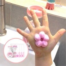 [리필2개 추가증정] 알록달록 꽃모양거품 컬러체인징 핸드워시 분홍_본품250mlX1개+리필250mlX3개