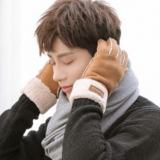 방한 겨울 커플 장갑 보온 오토바이 아웃도어용 방한 겨울장갑 아웃도어장갑, 남성_딥 브라운