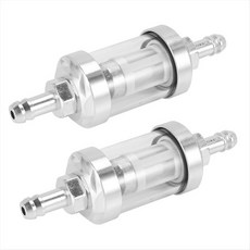 2pcs 범용 크롬 연료 가솔린 원유 엔진 인라인 필터 5/16 인치 8mm 오토바이 용., 은